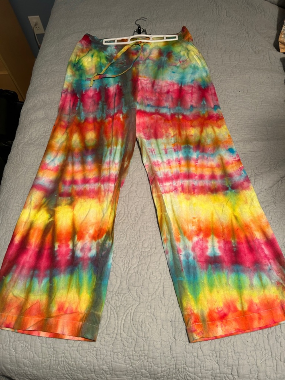 Kim Rogers Tie-Dye Wide Leg Pants in Rainbow Colors